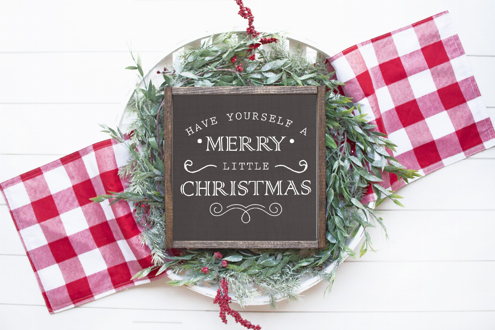 Large Merry Christmas Wood Sign