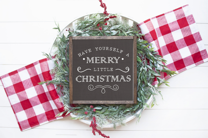 Large Merry Christmas Wood Sign