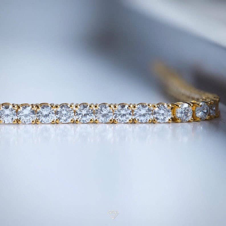 Tennis Bracelet 18K Yellow Gold, Premium 3mm Swarovski CZ