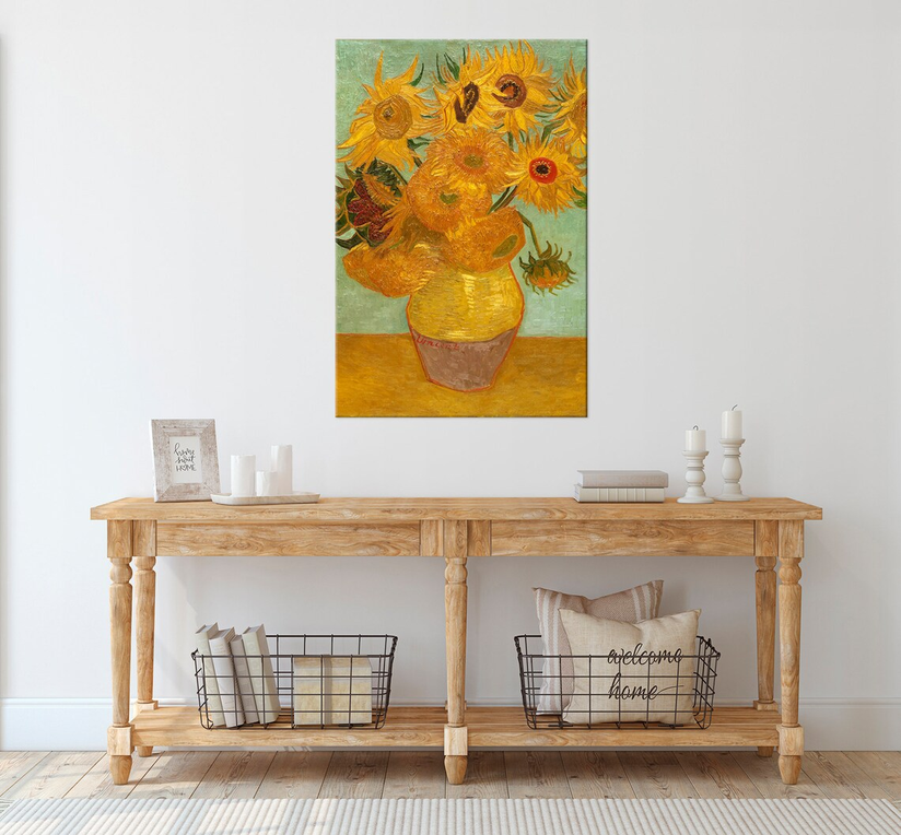 Twelve Sunflowers, Vincent Van Gogh Art Reproduction. Giclee Canvas Prints Wall Art