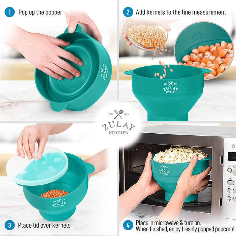 Collapsible Silicone Popcorn Maker