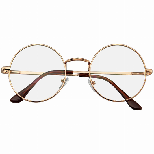Retro Vintage Classic Metal Clear Lens Round Hippie Glasses