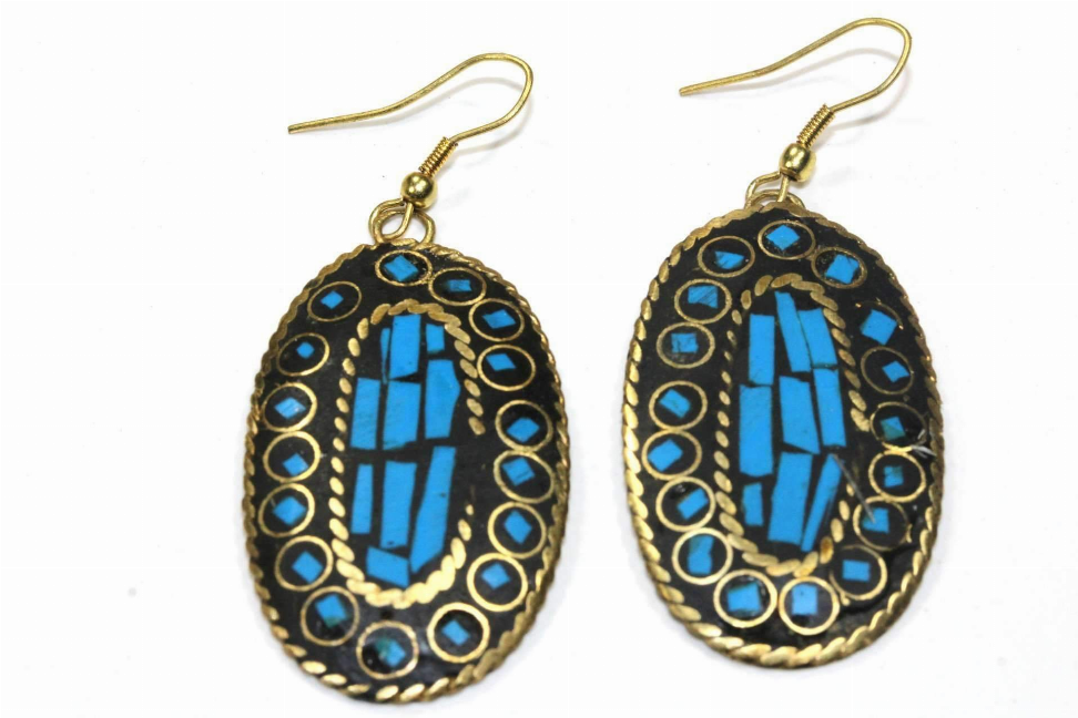 Mosaic Oval Earrings