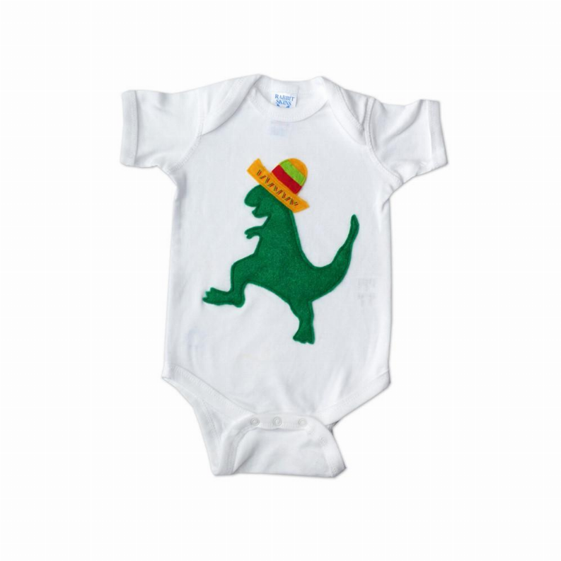 Baby Onesie - Mexican Dancing Dinosaur with Sombrero