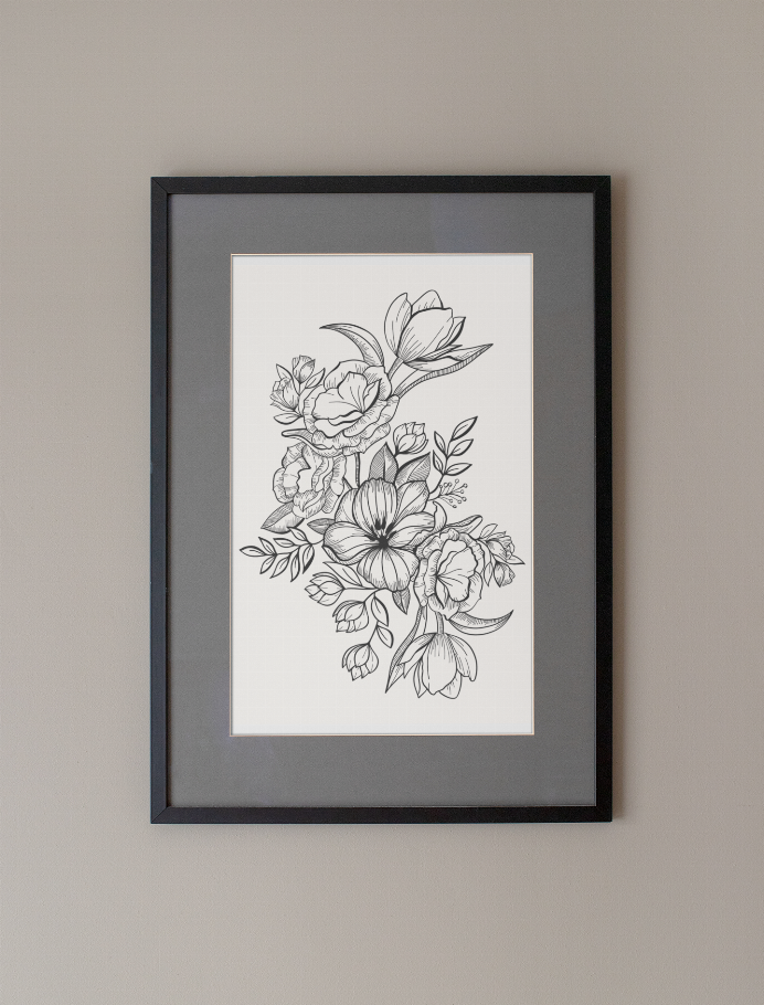 Floral Line Art #1 Print