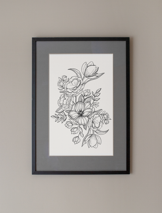 Floral Line Art #1 Print