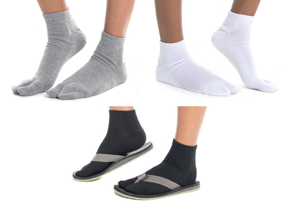 V-Toe Flip-Flop Thicker Split Toe Ankle Durable Cushioned Breathable Tabi Socks