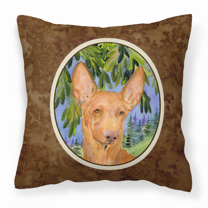 Portrait Artwork with Dog Brown Fabric Decorative Pillow