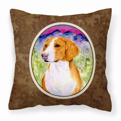 Portrait Artwork with Dog Brown Fabric Decorative Pillow