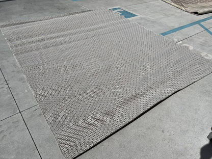 7x10 Feet Silver Grey Geometric Outdoor Area Rug