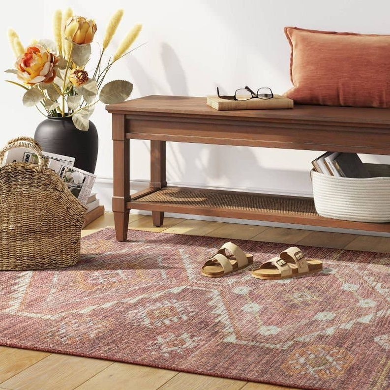 4x6 Feet Rust Southbury Washable Diamond Persian Style Rug