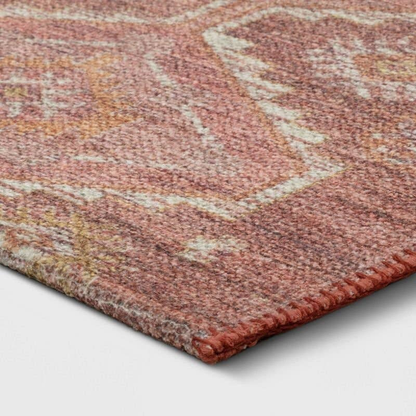 4x6 Feet Rust Southbury Washable Diamond Persian Style Rug