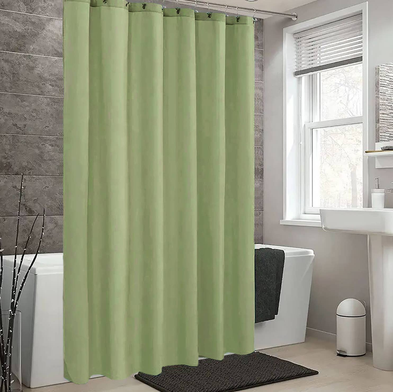 Sage Green PVC Shower Curtain Liner Waterproof (70" x 72")