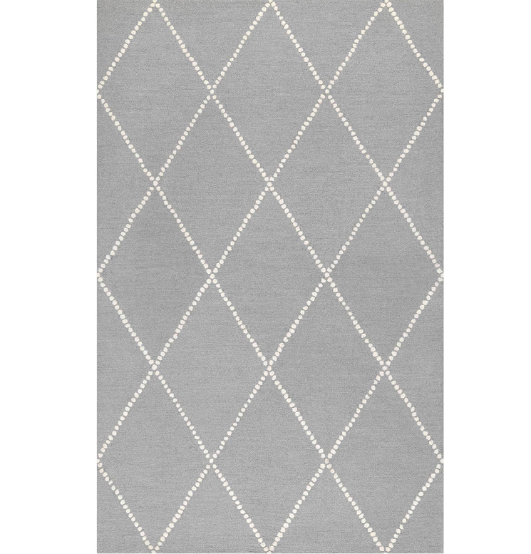 7'6" x 9'6" Feet Light Grey Ivory Hand-tufted Wool Rug