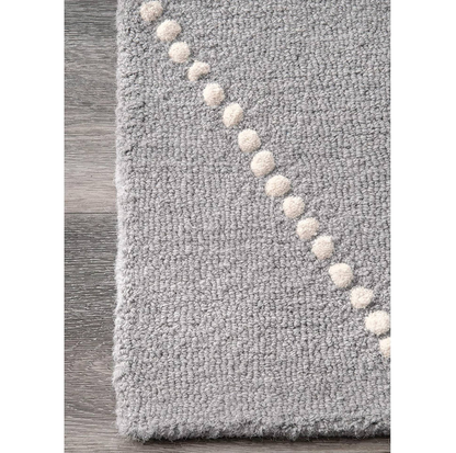 7'6" x 9'6" Feet Light Grey Ivory Hand-tufted Wool Rug