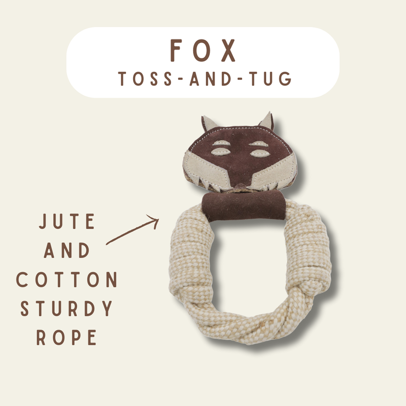 Toss and chew Rabbit leather toy