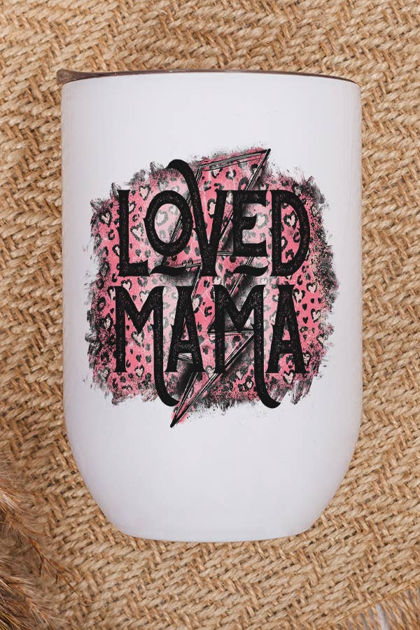 Pink Black Leopard Loved Mama Wine Cup