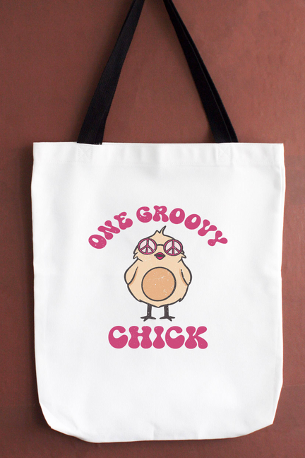 One Groovy Chick Easter Tote Bag 18522b