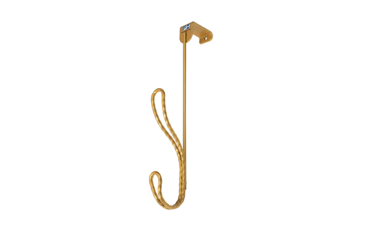 FantasHome Over The Door Hook Rack with 2 Hooks - Twisted Design (Gold)