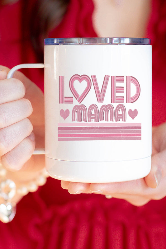 Loved Mama Stripes Stainless Steel Coffee Travel Cup