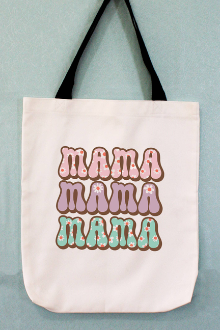 Mama Stack Flower Letters Tote Bag 99222