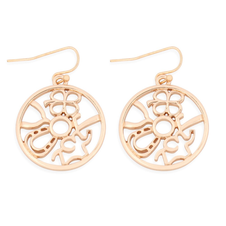 Round Cast Dangle Hook Earrings By DOBBI