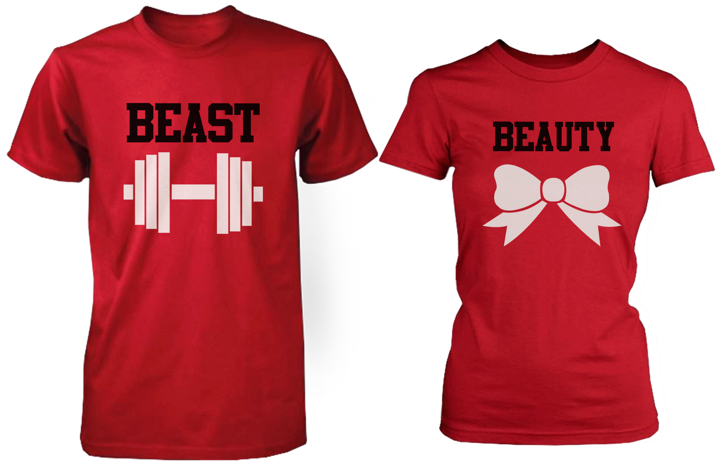 Beauty & Beast Red Matching Couple Shirts (Set)