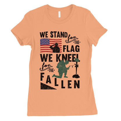 We Stand We Kneel Womens Veterans T-Shirt Cute 4th of July Outfits