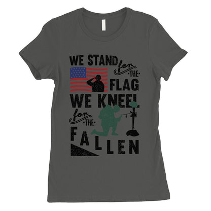 We Stand We Kneel Womens Veterans T-Shirt Cute 4th of July Outfits