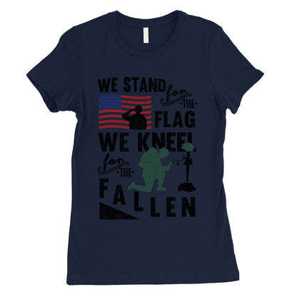 We Stand We Kneel Womens Veterans T-Shirt Cute 4th of July Outfits