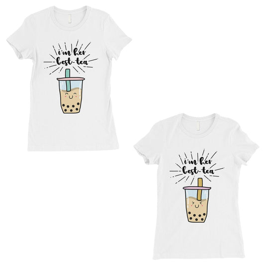 Boba Milk Best-Tea Cute BFF Matching Shirts Womens White T-Shirt