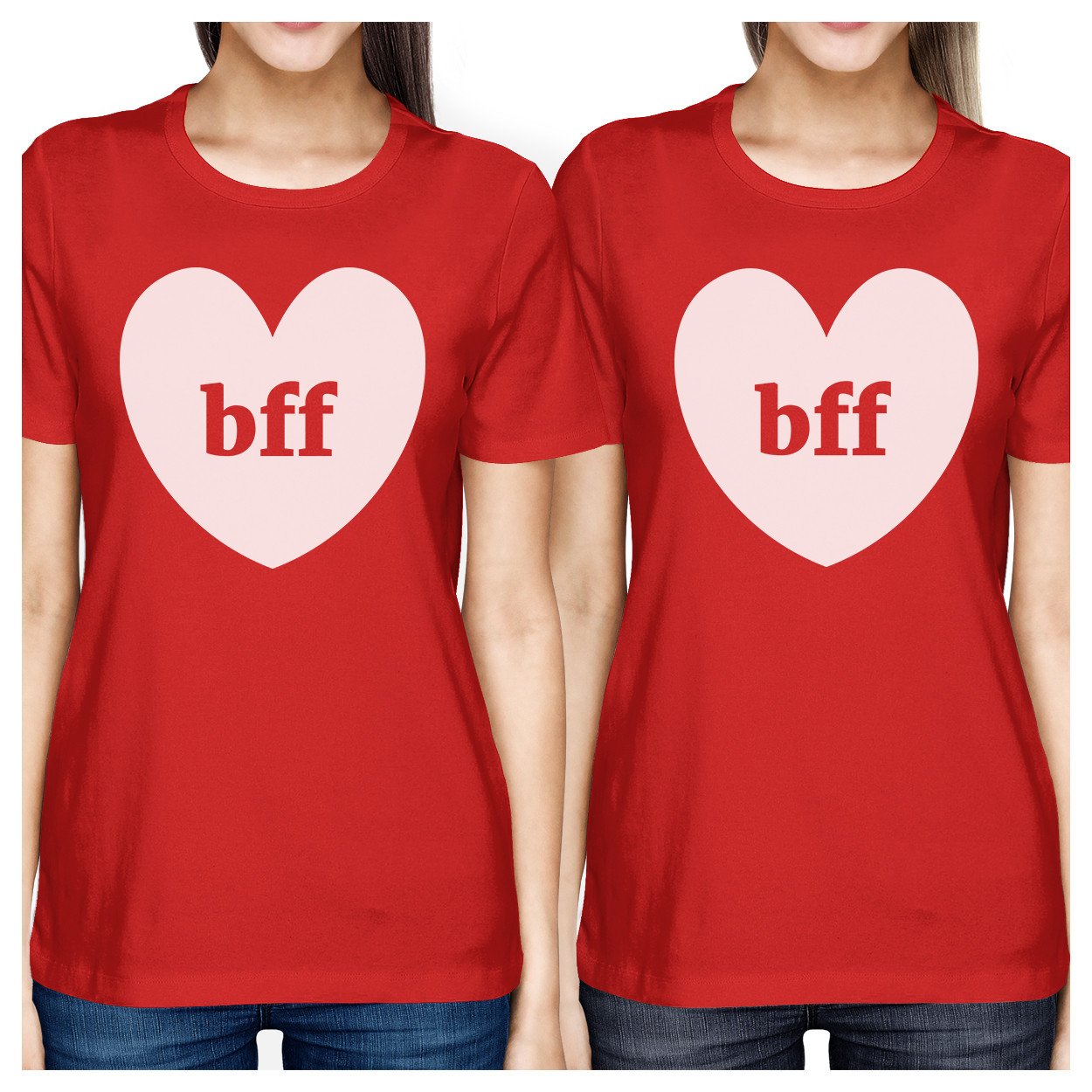 Bff Hearts BFF Matching Red Shirts