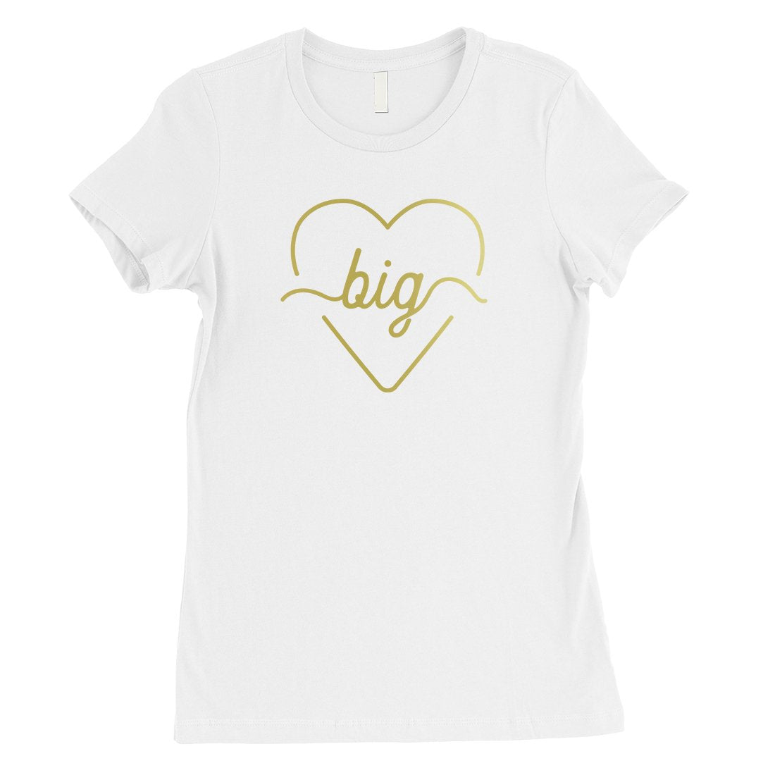 Big Little Line Heart-GOLD Womens T-Shirt Passionate Heartfelt Fun