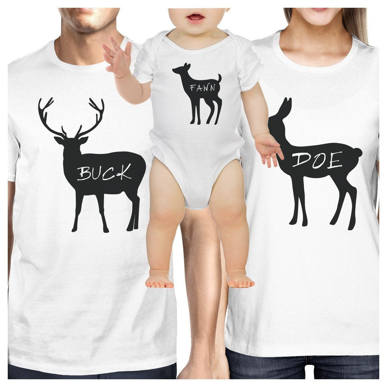 Buck Mens White T-Shirt Unique Family Matching Shirts For Dad Gifts