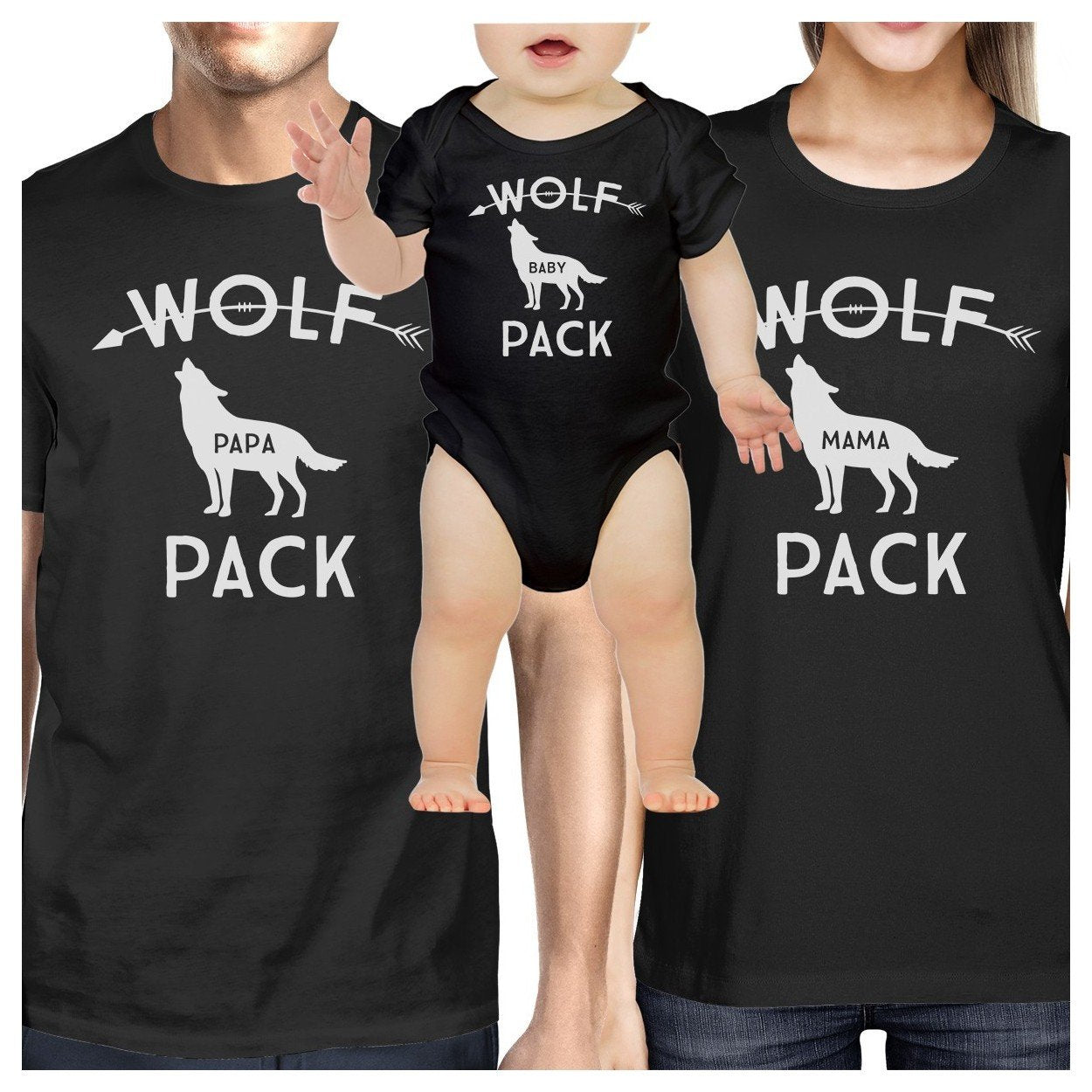 Wolf Papa Mens Black T-Shirt Unique First Fathers Day Gifts For Him