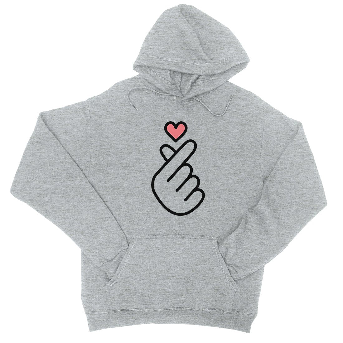 365 Printing Finger Heart Womens Korean Finger Heart Hooded Sweatshirt Gift