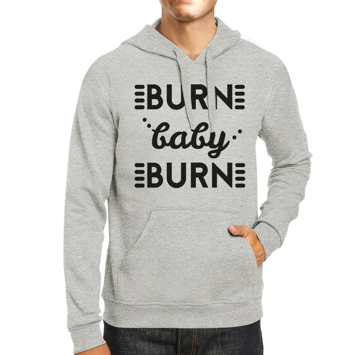 Burn Baby Unisex Pullover Hoodie Funny Gym Hooded Sweatshirt Gifts