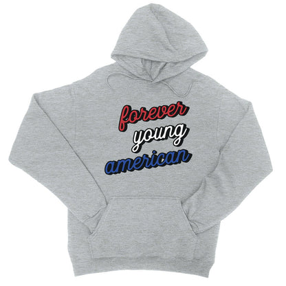 365 Printing Forever Young American Womens Hooded Sweatshirt For 4th of July