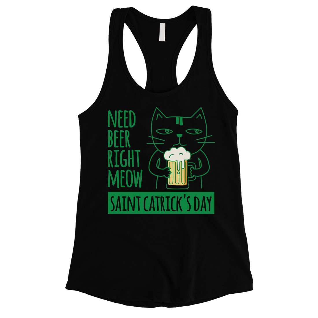 Beer Cat Patrick's Day Womens Tank Top Cute Irish Theme Gym Tanks