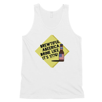 Brewtiful Abeerica Mens Graphic Tank Top Funny 4th of July Tank Top