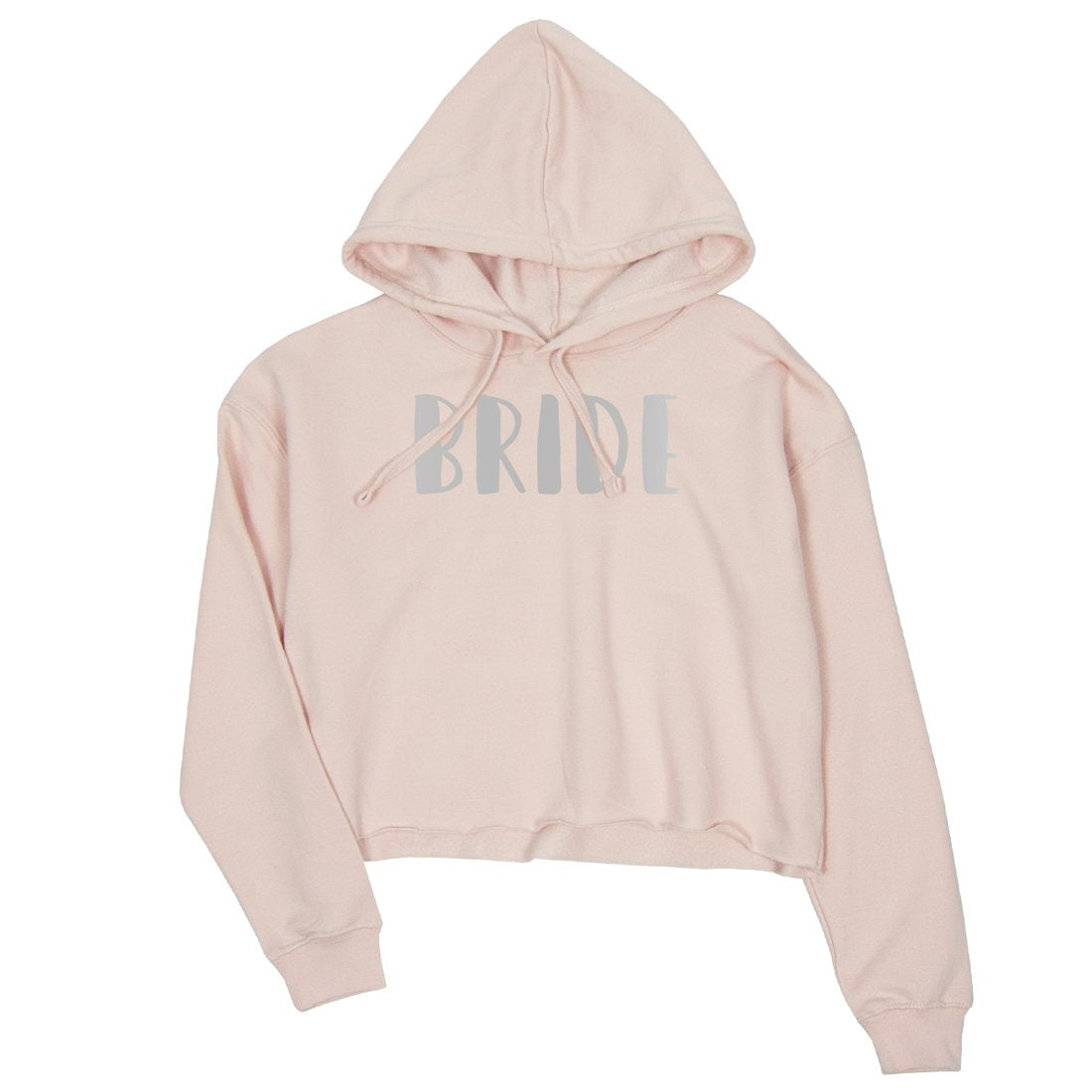 Bride Team Bride-SILVER Womens Crop Hoodie Caring Fun Bridal Shower