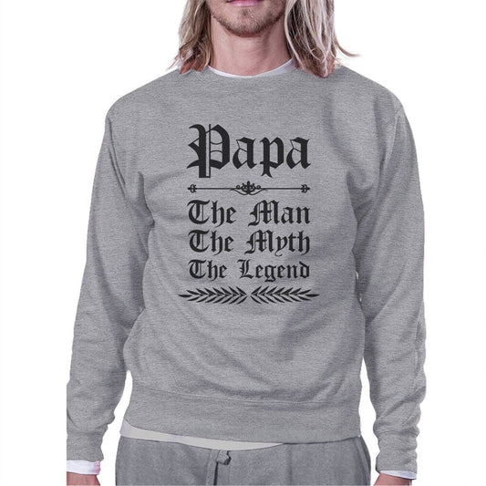 Vintage Gothic Papa Mens/Unisex Fleece Sweatshirt For Fathers Day