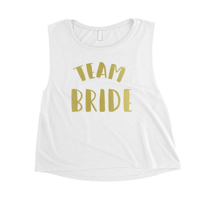 Bride Team Bride-GOLD Womens Crop Top Extravagent Blessed Awesome