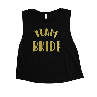 Bride Team Bride-GOLD Womens Crop Top Extravagent Blessed Awesome