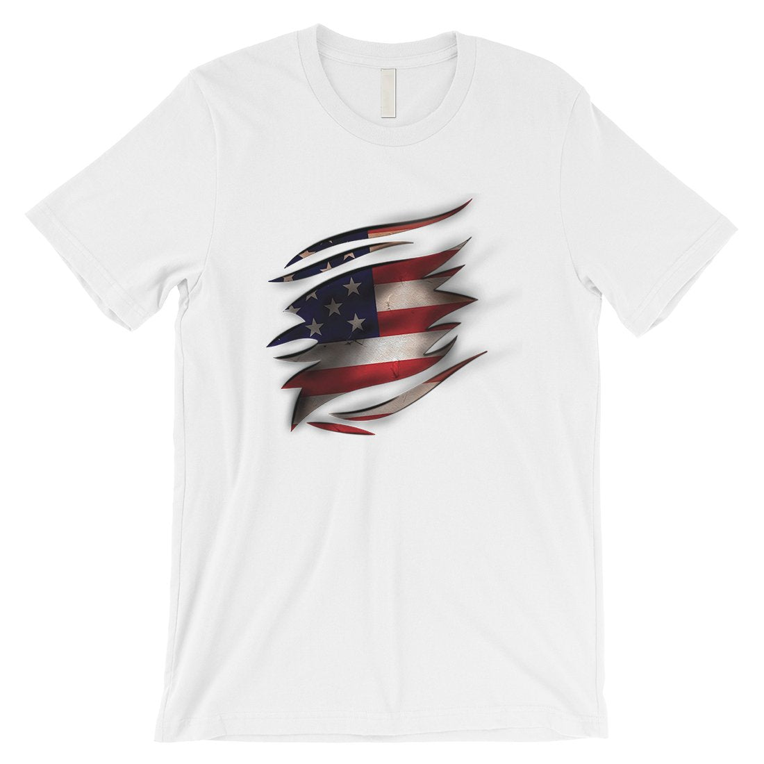 American Flag Ripped Mens 4th of July Outfits Graphic Tee T-Shirt