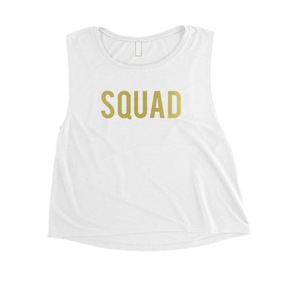 Bride Squad Boxed-GOLD Womens Crop Top Exciting Fancy Celebration