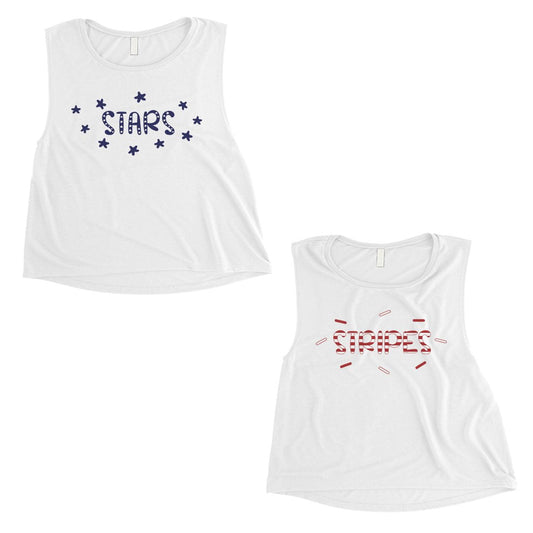 Stars And Stripes BFF Matching Crop Top Womens For Girlfriend