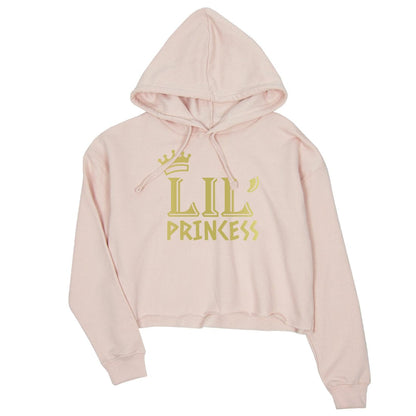 Big Little Princesss-GOLD Womens Crop Hoodie Beautfiul Lovely Gifts