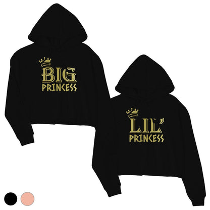 Big Little Princesss-GOLD Womens Crop Hoodie Beautfiul Lovely Gifts