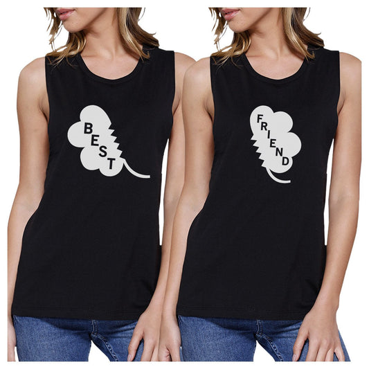 Best Friend Clover Women Muscle Tee Cute BFF Tank Top Patricks Day